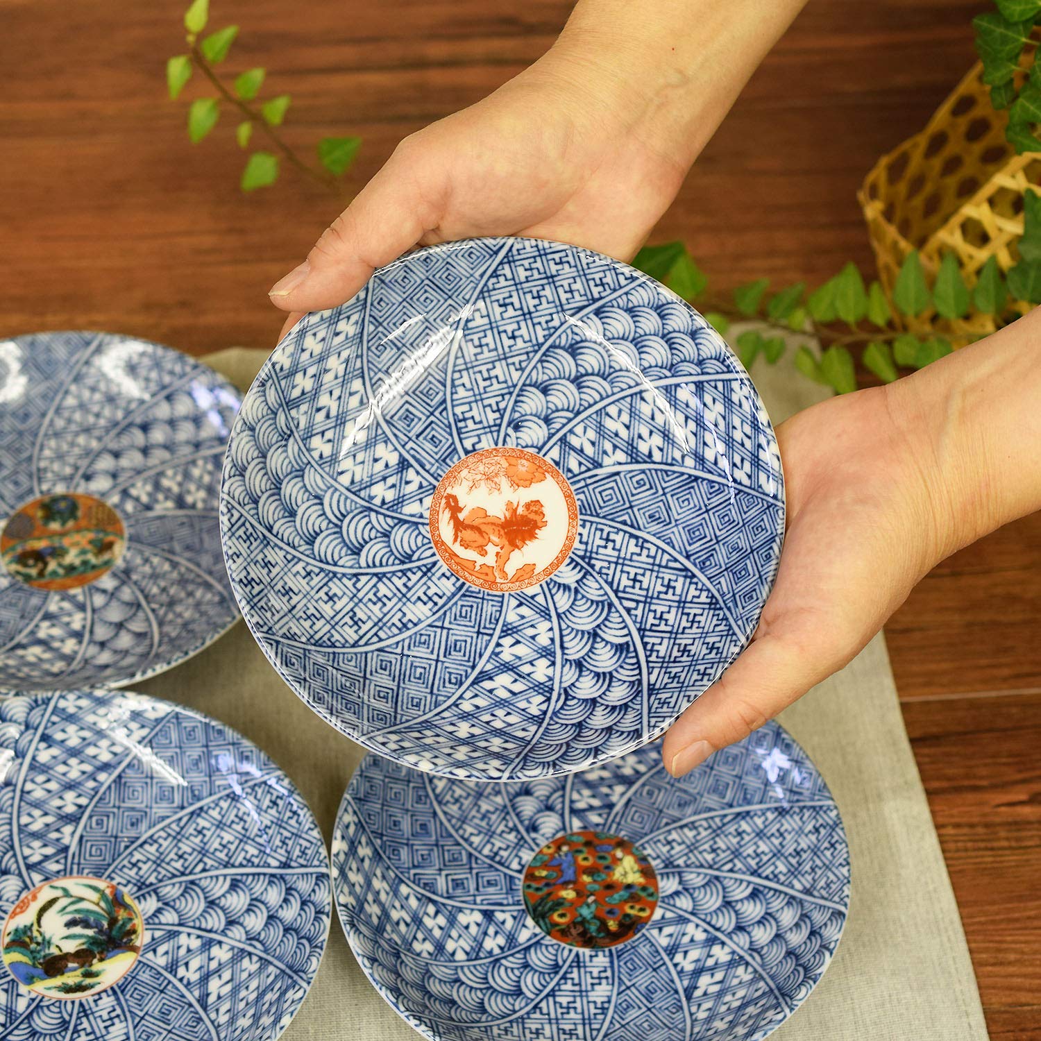 Amazon.co.jp: 和座の蔵 お皿 おしゃれ 九谷焼 小皿5枚セット